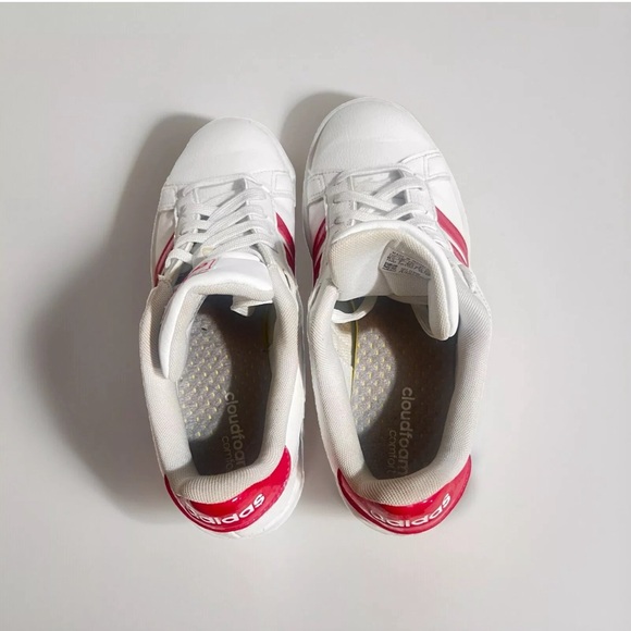 Size 8.5 - Women’s Adidas Grand Court Base White Vapour Pink - Picture 6 of 9